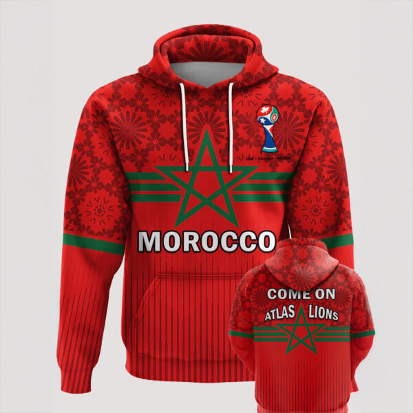 Morocco 2026 FIFA World Cup Hoodie Come On Atlas Lions Football Apparel Fan For Dad.jpeg