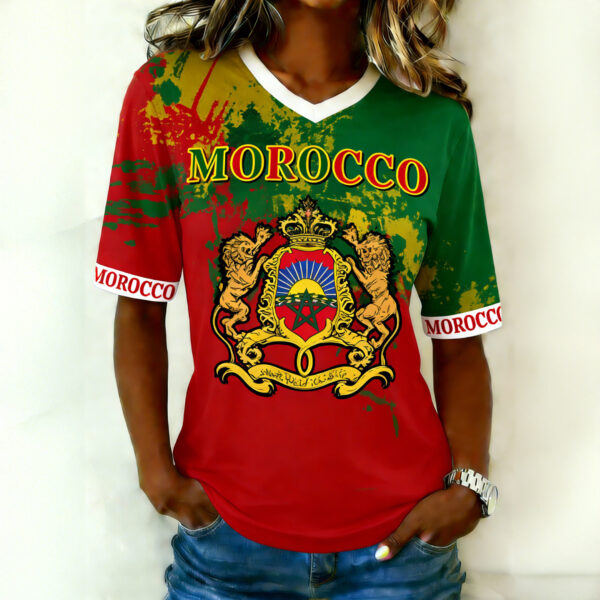 Morocco 2026 FIFA World Cup V Neck Shirt 2026 World Cup Shirt Soccer Lover For Mothers Day.jpeg