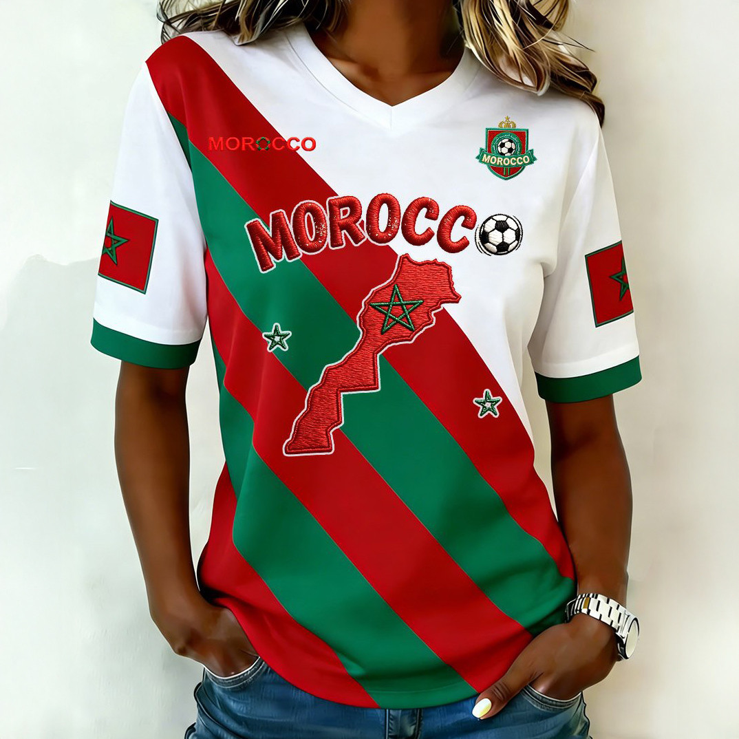 Morocco 2026 FIFA World Cup V Neck Shirt Soccer Fan Merch Cool Present For Mothers Day.jpeg Morocco 2026 FIFA World Cup V Neck Shirt Soccer Fan Merch Cool Present For Mothers Day.jpeg
