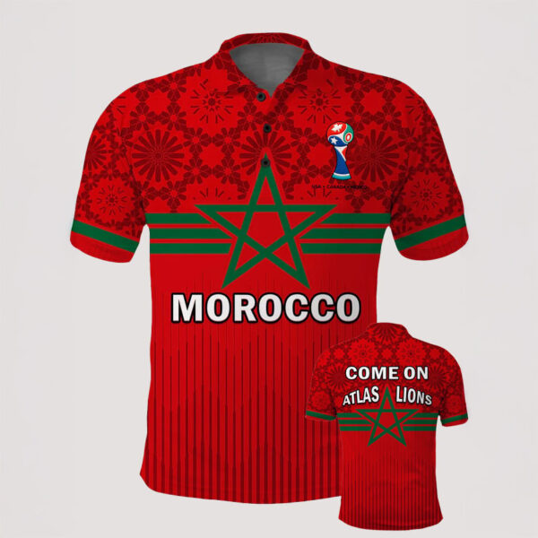 Morocco FIFA World Cup 2026 Polo Shirt Come One Atlas Lions Shirt Soccer Lover Gift.jpeg