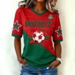 Morocco FIFA World Cup 2026 V Neck Shirt Morocco National Football Team Shirt Mothers Day Gift.jpeg