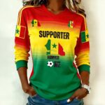 Personalized FIFA Club World Cup Bracket V Neck Long Sleeve Shirt Senegal National Team Apparel.jpeg