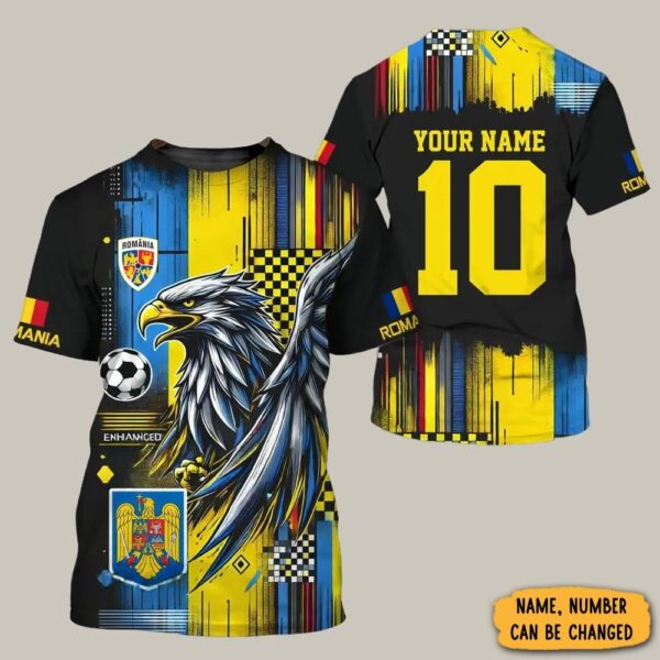 Personalized Romania Eagle Art T Shirt Romania World Cup 2026 Merchandise Football Gear.jpeg
