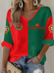 Portugal Games World Cup 2026 V Neck Long Sleeve Shirt Portugal Soccer Outfits Idea.jpeg