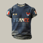 Retro French Rooster Pattern T Shirt 2026 FIFA World Cup Clothes For Husband.jpeg