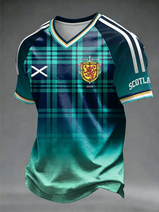 Scotland FIFA World Cup 2026 V Neck Shirt Tartan Army Soccer Apparel Fan Gifts.jpeg