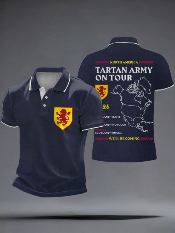 Scotland World Cup 2026 Clothes Tartan Army On Tour Polo Shirt Soccer Lovers Gifts.jpeg