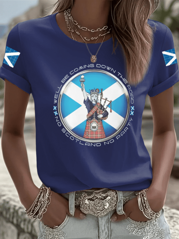 Scotland World Cup 2026 Tee Well Be Coming Down The Road Shirt For Women.png