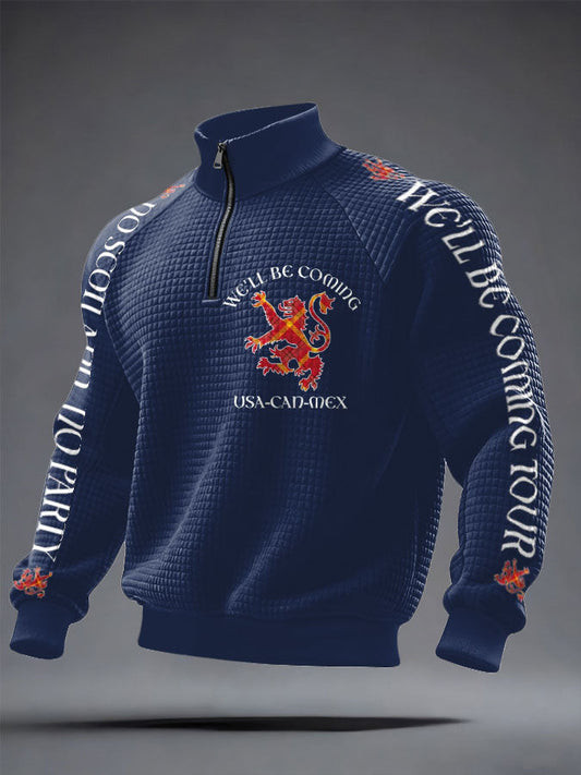 Scotland World Cup 2026 Well Be Coming Zip Sweatshirt Game Day Apparel Best Gifts For Soccer Fans.jpeg