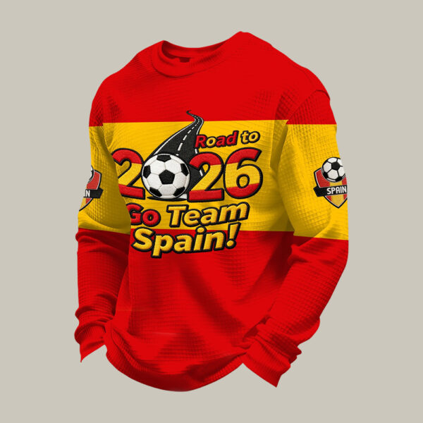 Spain FIFA World Cup Team Long Sleeve Shirt Road To 2026 To Team Spain Apparel For Him.jpeg