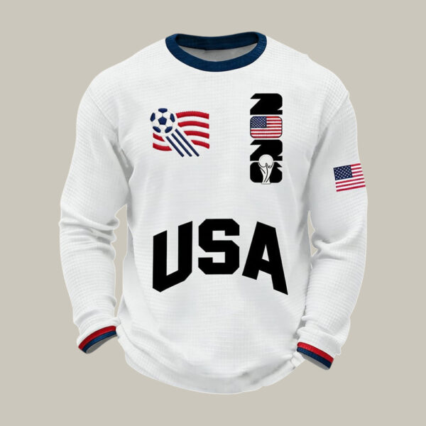 USA 2026 FIFA World Cup Long Sleeve Shirt American Flag Soccer Apparel Good For Fan.jpeg