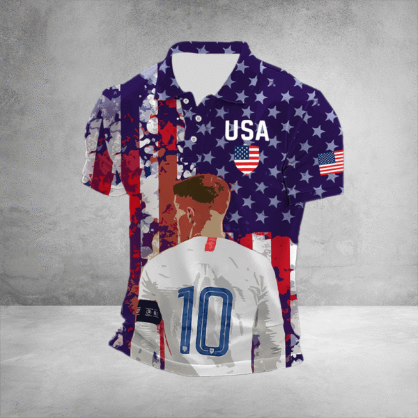 USA FIFA World Cup Polo Shirt USA Flag Patriotic Mens Soccer Apparel For Fan.png
