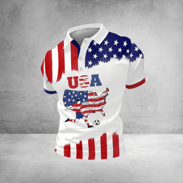 USA World Cup 2026 Polo Shirt US Map Polos Mens Soccer Apparel For World Cup Fan.png