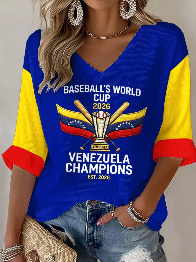 Venezuela WBC 2026 Champions V Neck Long Sleeve Shirt Baseball World Cup Shirts Fan Gifts.jpeg Venezuela WBC 2026 Champions V Neck Long Sleeve Shirt Baseball World Cup Shirts Fan Gifts.jpeg