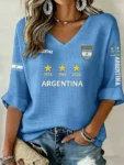 World Cup 2026 Argentina V Neck Long Sleeve Shirt Argentina FIFA Apparel Soccer Lover Gift.webp