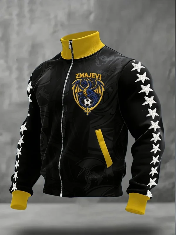 World Cup 2026 Bosnia Collar Zip Jacket Zmajevi Bosnia World Cup Apparel Football Fan Gift.webp