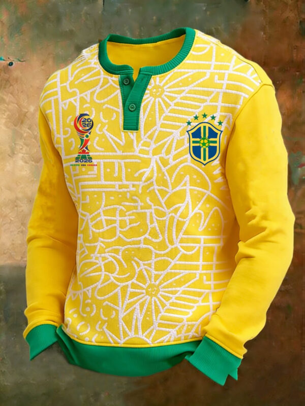 World Cup 2026 Brazil Button Long Sleeve Shirt World Cup 2026 Merch Soccer Players Gifts.jpeg