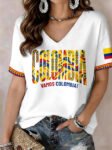 World Cup 2026 Colombia V Neck Shirt Colombia World Cup Apparel For Football Fan.jpeg