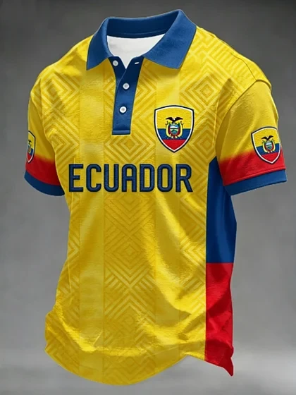 World Cup 2026 Ecuador Polo Shirt Ecuador World Cup Clothing Football For Men.webp