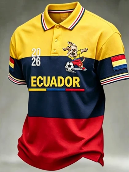 World Cup 2026 Ecuador Polo Shirt FIFA World Cup Ecuador Clothing Football Themed Gifts.webp
