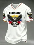 World Cup 2026 Ecuador V Neck Shirt Ecuador FIFA World Cup Apparel For Football Fan.webp
