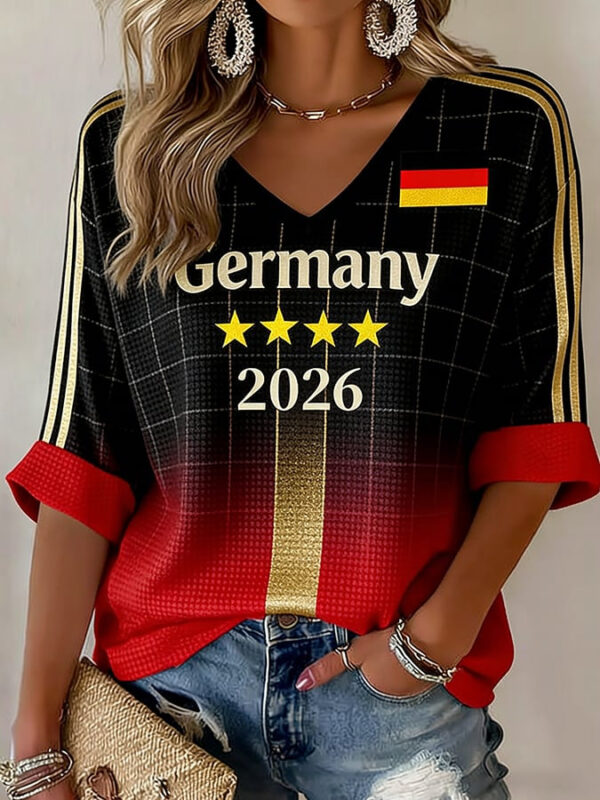 World Cup 2026 Germany V Neck Raglan Shirt Germany Soccer Apparel For Soccer Lover.jpeg