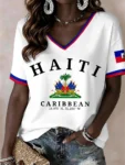 World Cup 2026 Haiti V Neck Shirt Haiti Caribbean World Cup Apparel Football Fan Gifts.webp