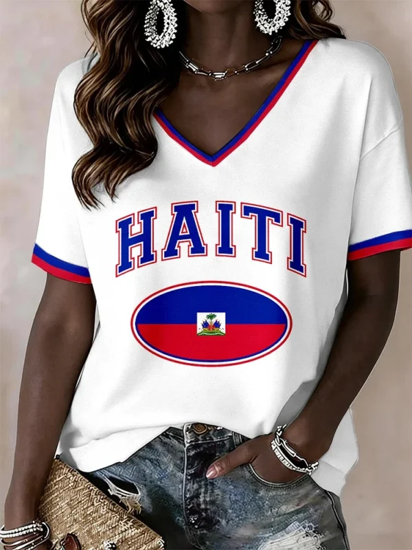 World Cup 2026 Haiti V Neck Shirt Haiti FIFA World Cup Apparel Best For Football Fan.webp