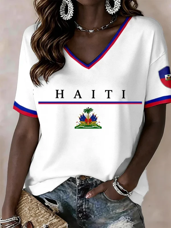 World Cup 2026 Haiti V Neck Shirt Haiti Soccer Apparel Unique For Football Lovers.webp