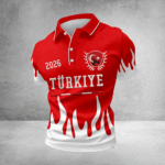 World Cup 2026 Turkey Polo Shirt Turkey Soccer Outfits Cool For Boyfriend.png