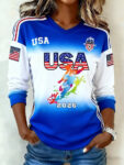 World Cup 2026 USA Hoodie Team USA Soccer 2026 V Neck Long Sleeve Shirt Game Day Clothes.jpeg