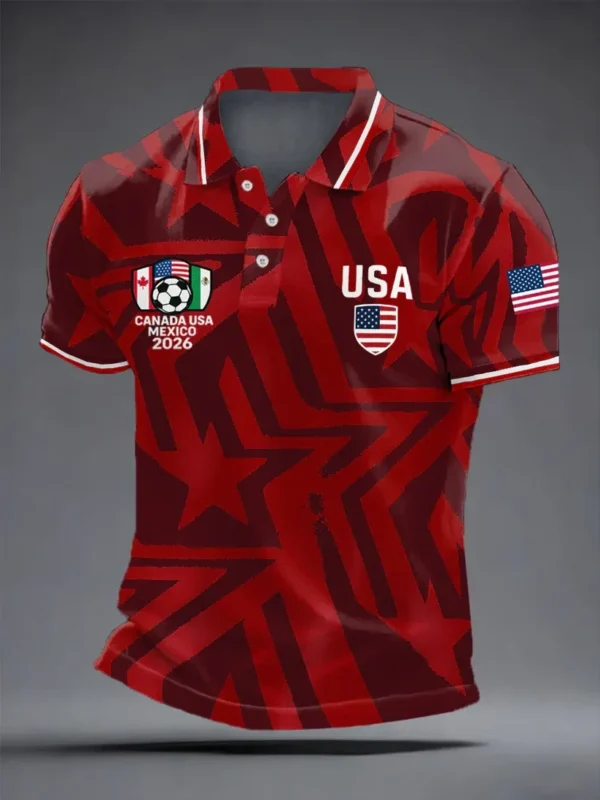 World Cup 2026 USA Merch Canada USA Mexico City Polo Shirt Soccer Lovers Gifts Idea.webp