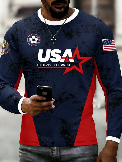 World Cup 2026 USA Merch Team USA Born To Win Long Sleeve Shirt Fan Gifts Idea.jpeg