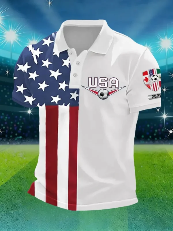 World Cup 2026 USA Polo Shirt American Flag Polos Soccer Apparel For Patriots.webp