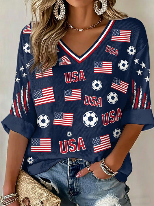 World Cup 2026 USA Soccer V Neck Long Sleeve Shirt USA Soccer Merch Gifts Idea.jpeg