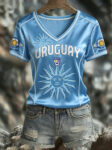 World Cup 2026 Uruguay V Neck Shirt FIFA Uruguay Apparel Presents For Football Lovers.jpeg