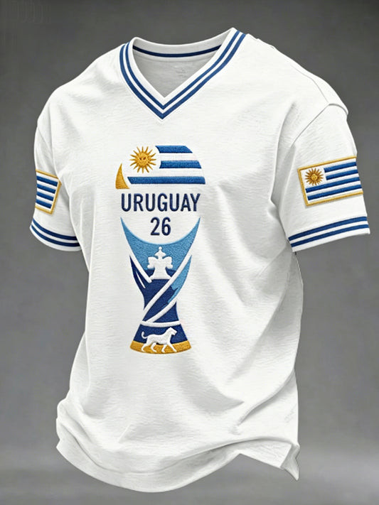 World Cup 2026 Uruguay V Neck Shirt Uruguay World Cup Apparel For Football Fan.jpeg