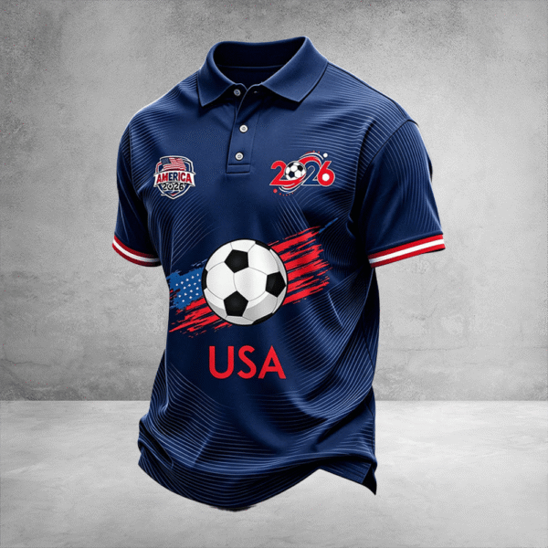 World Cup In America 2026 Polo Shirt US Mens Soccer Apparel For World Cup Fan.png