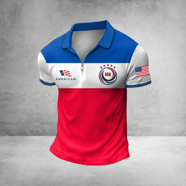 World Cup In America 2026 Zip Polo Shirt USA Soccer Merchandise For FIFA Fan.png