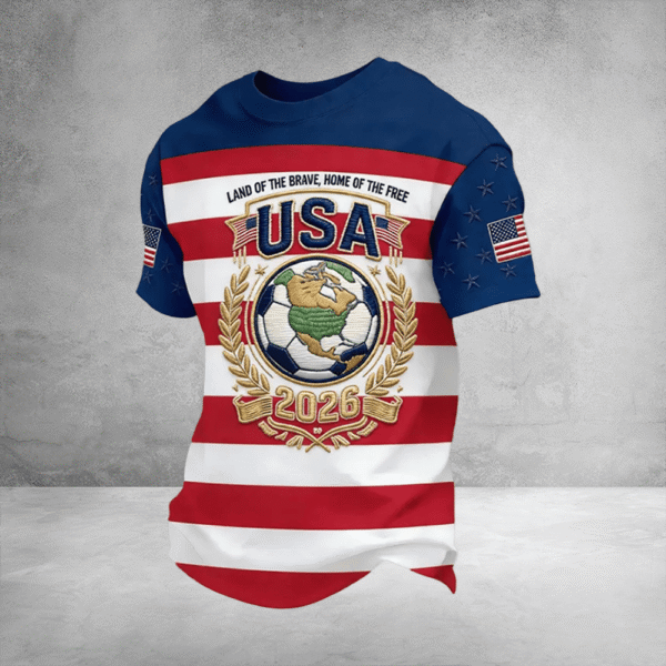 World Cup USA 2026 Merch Land Of The Brave Home Of The Free Shirt For Soccer Fan.png