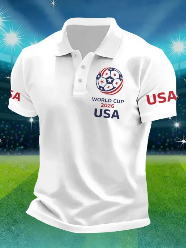 World Cup USA 2026 Polo Shirt Soccer Apparel Team USA Sports Clothes World Cup Fan Gifts.webp