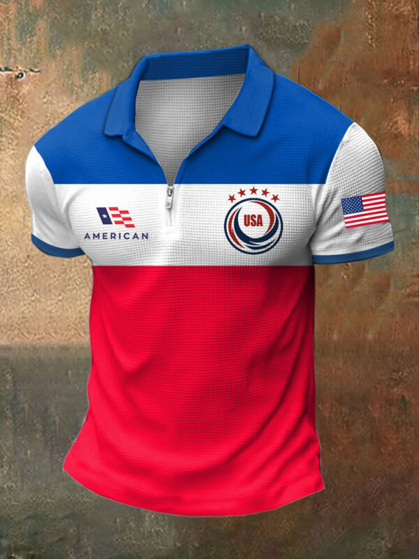 World Cup USA 2026 Zip Polo Shirt Team USA Game Day Apparel For Soccer Fan.jpeg